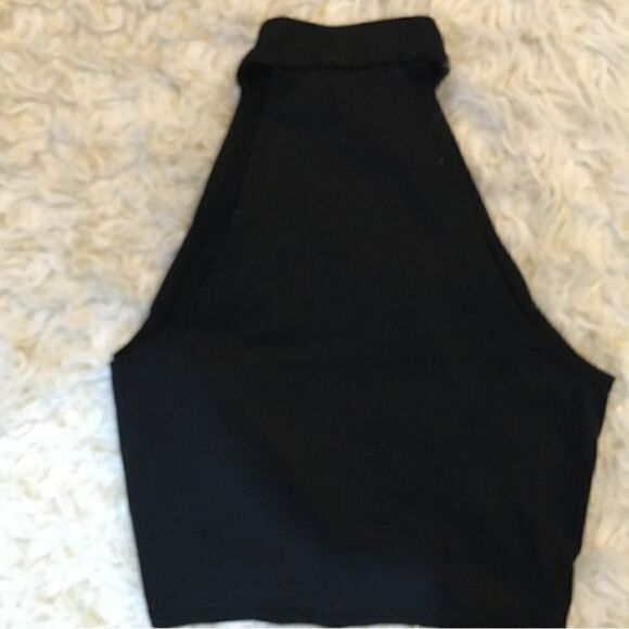 SILKY MICRO RIBBED MESH CHOKER CROP TOP - Picture 4 of 6